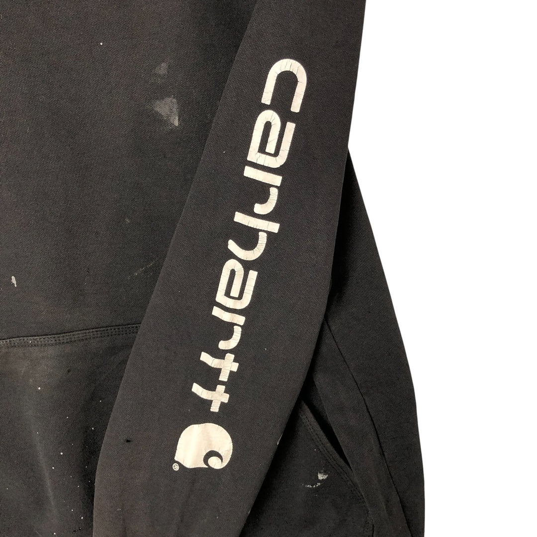 Carhartt Loose Fit Sweat Pullover Hoodie, Men's M Size cotton Charcoal Vintage Second Hand