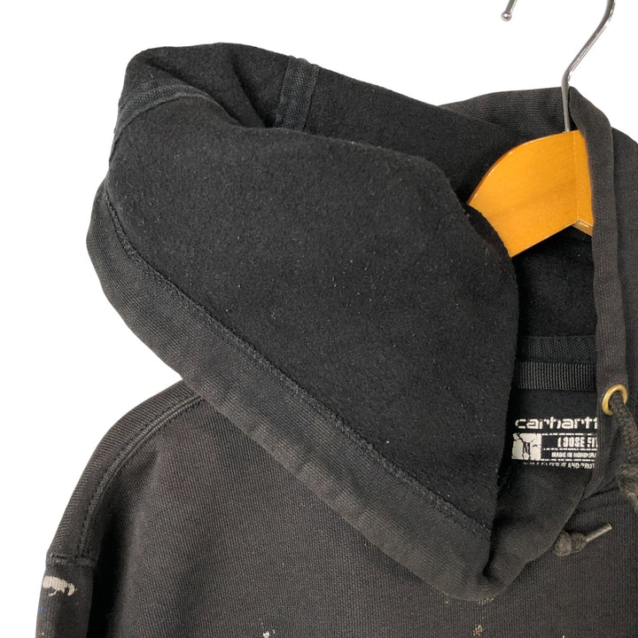 Carhartt Loose Fit Sweat Pullover Hoodie, Men's M Size cotton Charcoal Vintage Second Hand