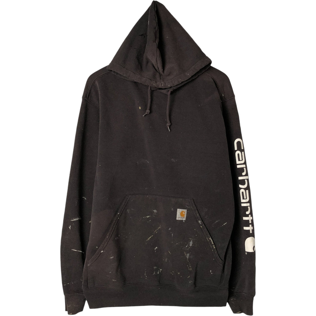 Carhartt Painted Sweatshirt Pullover Hoodie, Men's Size L unclear Charcoal Vintage Second Hand