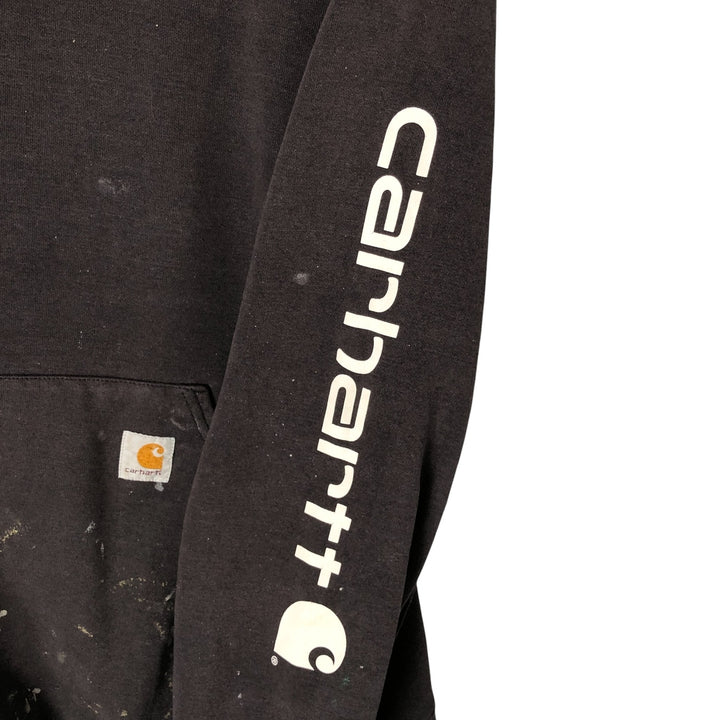 Carhartt Painted Sweatshirt Pullover Hoodie, Men's Size L unclear Charcoal Vintage Second Hand