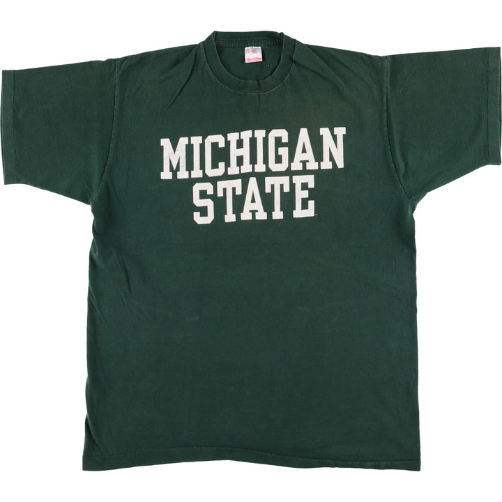 90'S Fruit of the Loom Michigan State University Single-Stitch College T-Shirt, Made in USA, Men's Size XL, Vintage cotton Green type dark green Vintage Second Hand