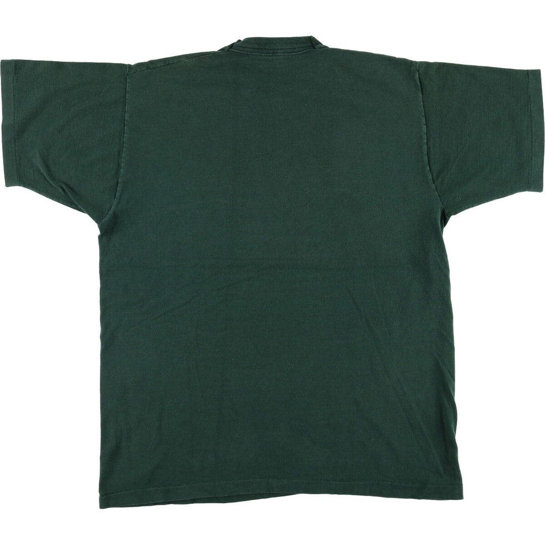 90'S Fruit of the Loom Michigan State University Single-Stitch College T-Shirt, Made in USA, Men's Size XL, Vintage cotton Green type dark green Vintage Second Hand