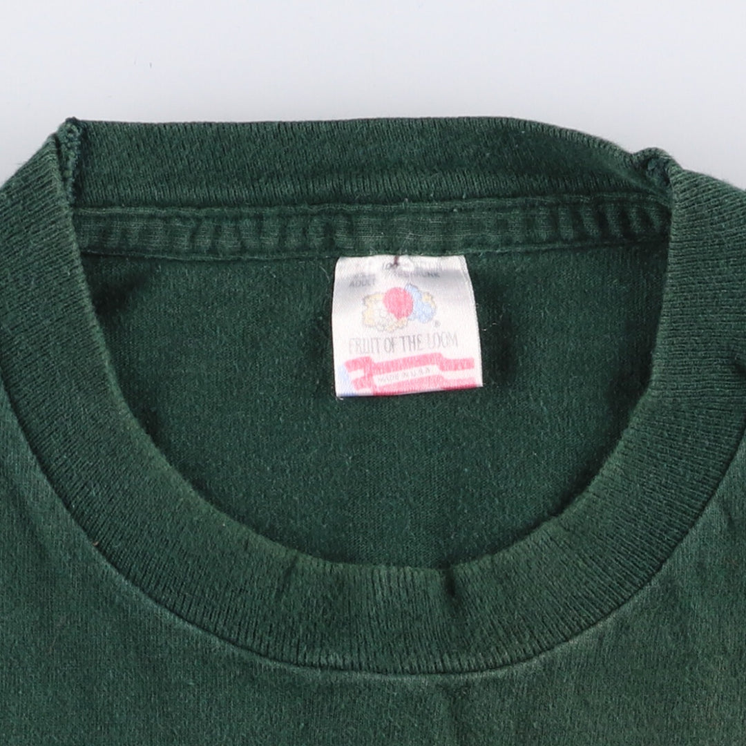 90'S Fruit of the Loom Michigan State University Single-Stitch College T-Shirt, Made in USA, Men's Size XL, Vintage cotton Green type dark green Vintage Second Hand