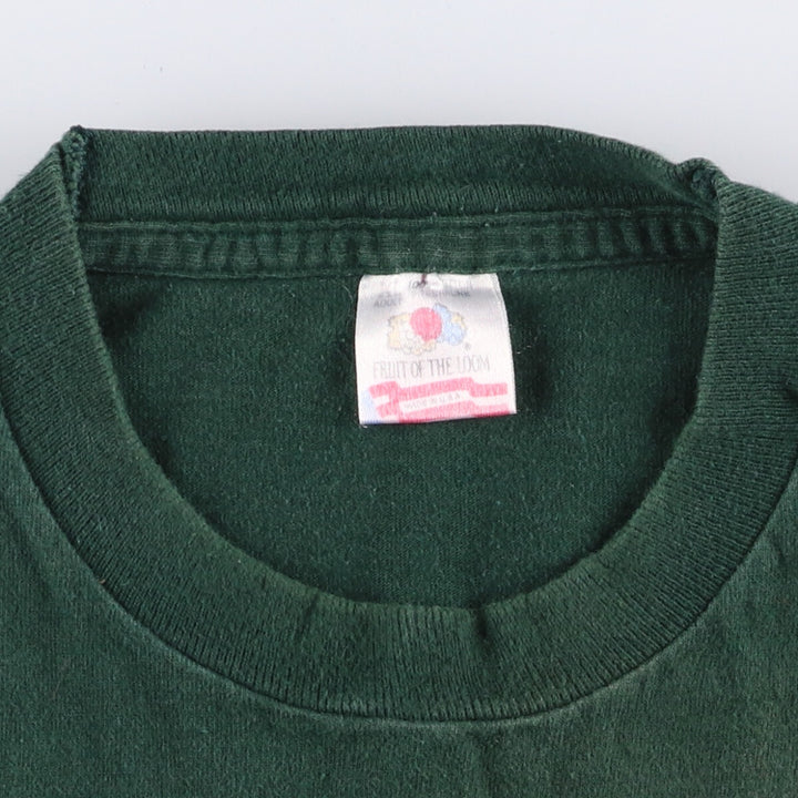90'S Fruit of the Loom Michigan State University Single-Stitch College T-Shirt, Made in USA, Men's Size XL, Vintage cotton Green type dark green Vintage Second Hand