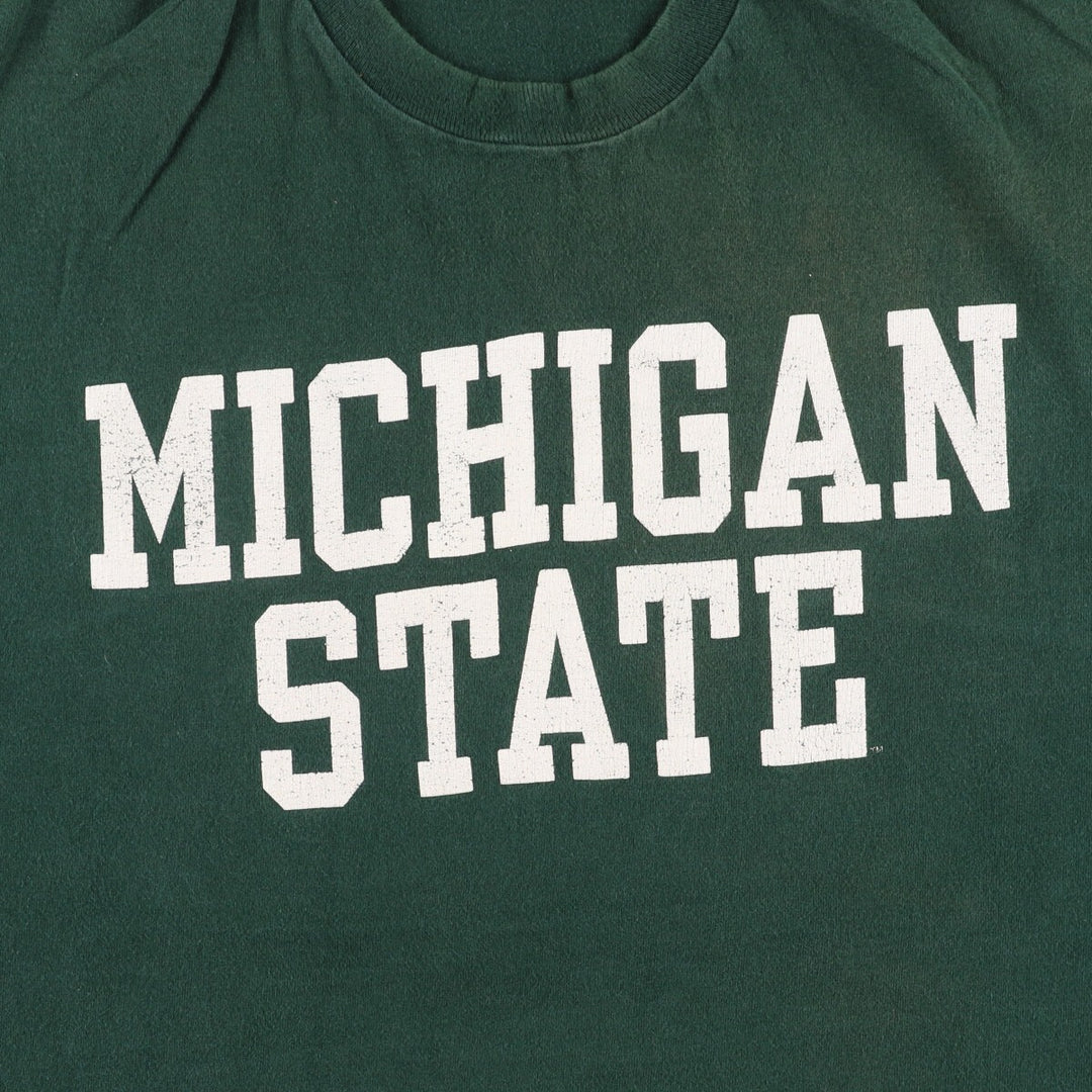 90'S Fruit of the Loom Michigan State University Single-Stitch College T-Shirt, Made in USA, Men's Size XL, Vintage cotton Green type dark green Vintage Second Hand