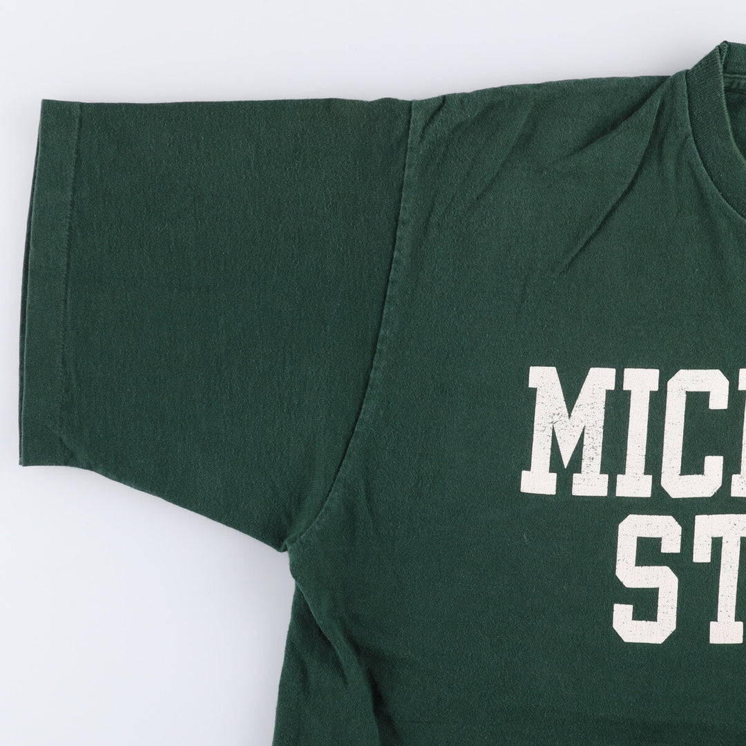 90'S Fruit of the Loom Michigan State University Single-Stitch College T-Shirt, Made in USA, Men's Size XL, Vintage cotton Green type dark green Vintage Second Hand