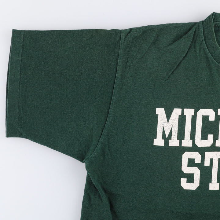 90'S Fruit of the Loom Michigan State University Single-Stitch College T-Shirt, Made in USA, Men's Size XL, Vintage cotton Green type dark green Vintage Second Hand
