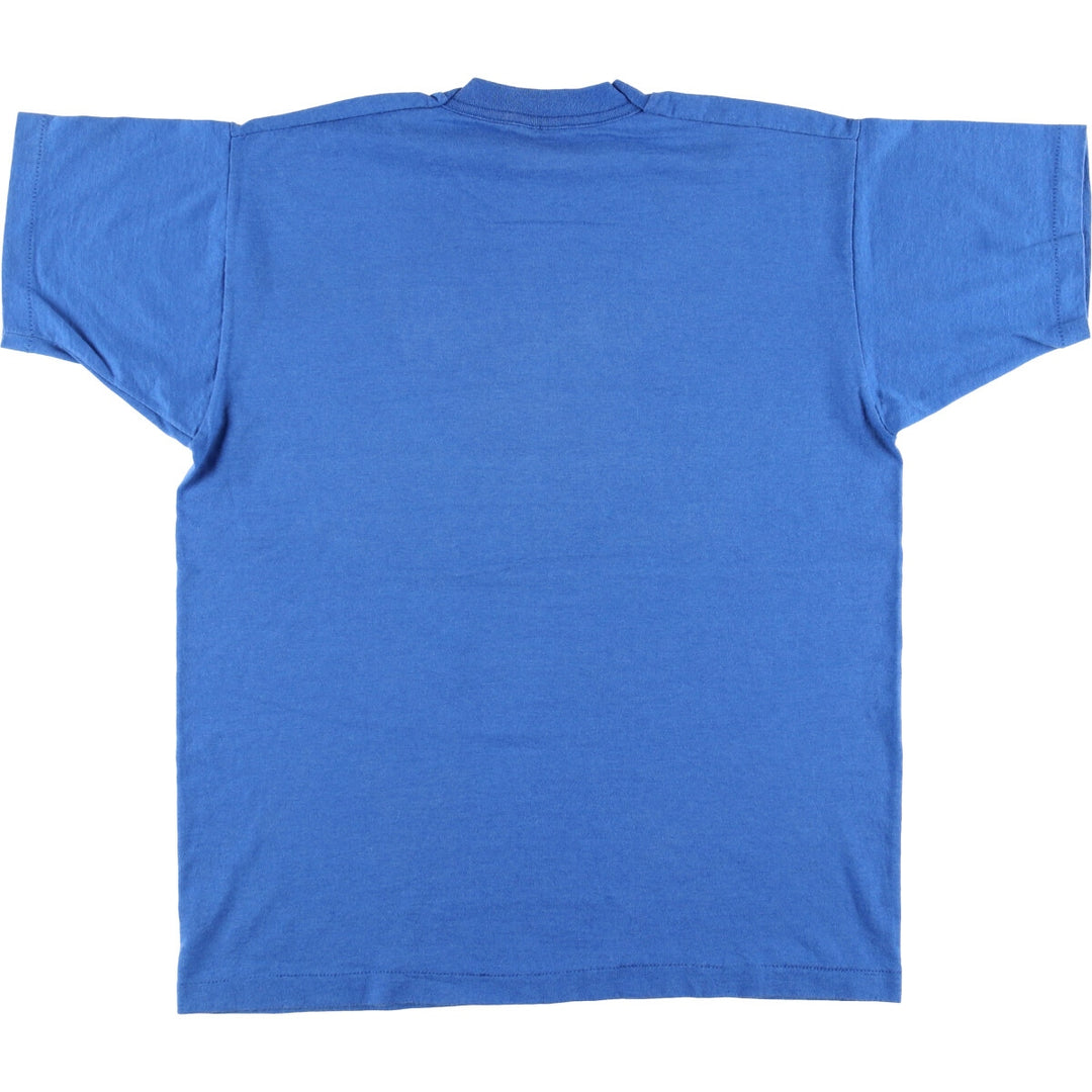 Vintage 90'S Fruit of the Loom single-stitch college T-shirt, made in the USA, size L, men's cotton blue type Vintage Second Hand