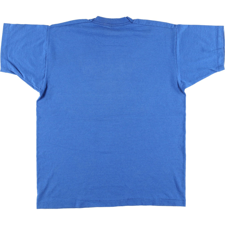 Vintage 90'S Fruit of the Loom single-stitch college T-shirt, made in the USA, size L, men's cotton blue type Vintage Second Hand