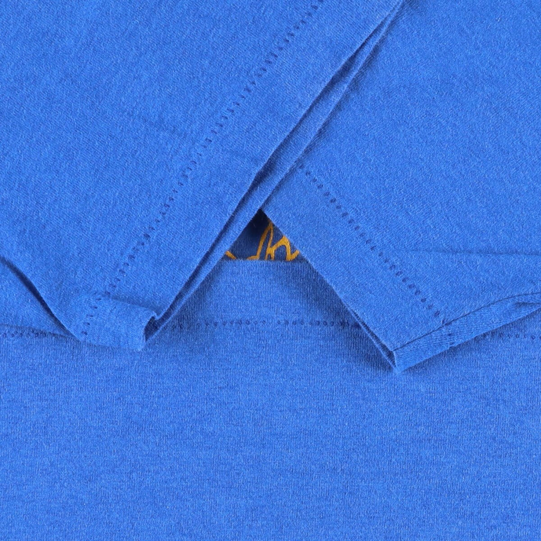 Vintage 90'S Fruit of the Loom single-stitch college T-shirt, made in the USA, size L, men's cotton blue type Vintage Second Hand