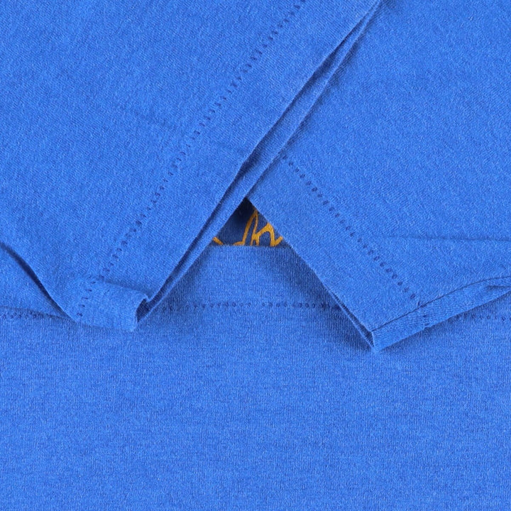 Vintage 90'S Fruit of the Loom single-stitch college T-shirt, made in the USA, size L, men's cotton blue type Vintage Second Hand