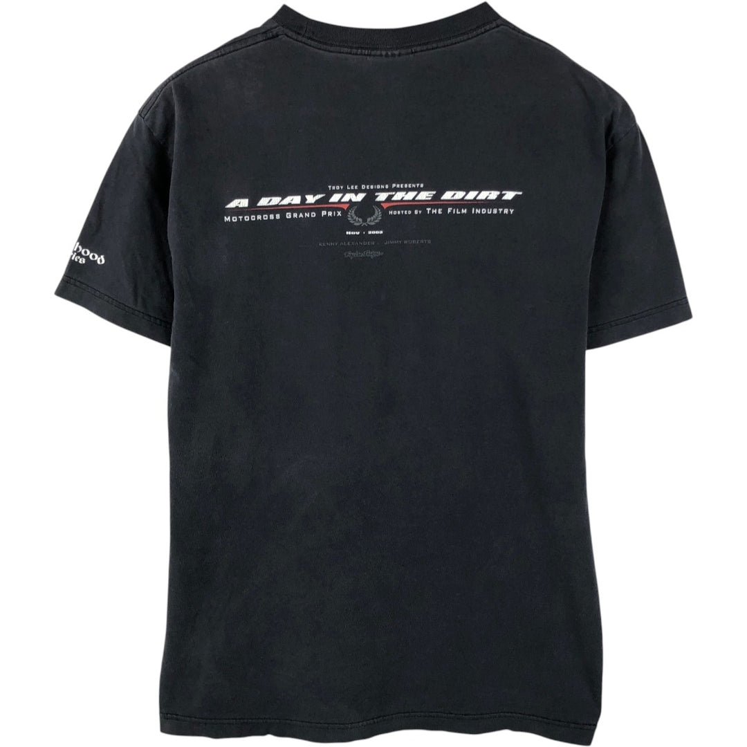 2000s- ALSTYLE Printed T-Shirt, Men's Size L (approx.) cotton black type Vintage Second Hand