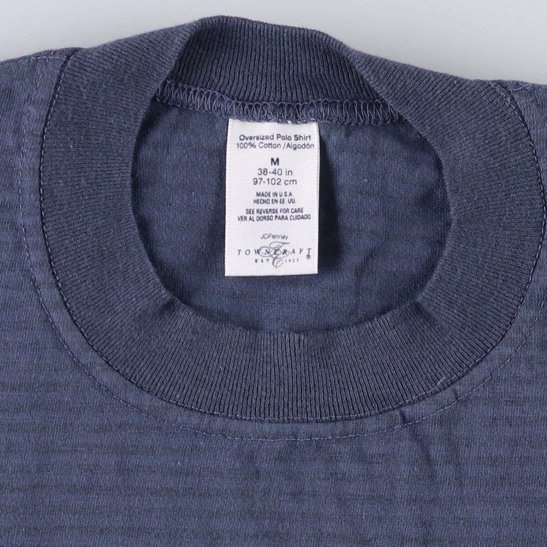 Vintage 90'S JCPenney TOWNCRAFT striped pocket T-shirt, Made in USA, Men's Medium cotton blue type Vintage Second Hand