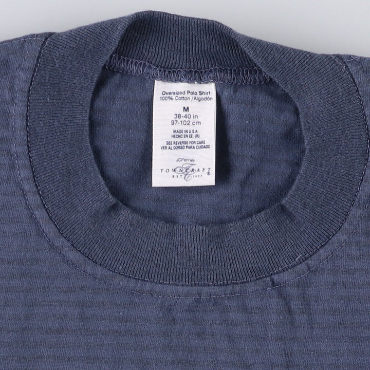 Vintage 90'S JCPenney TOWNCRAFT striped pocket T-shirt, Made in USA, Men's Medium cotton blue type Vintage Second Hand