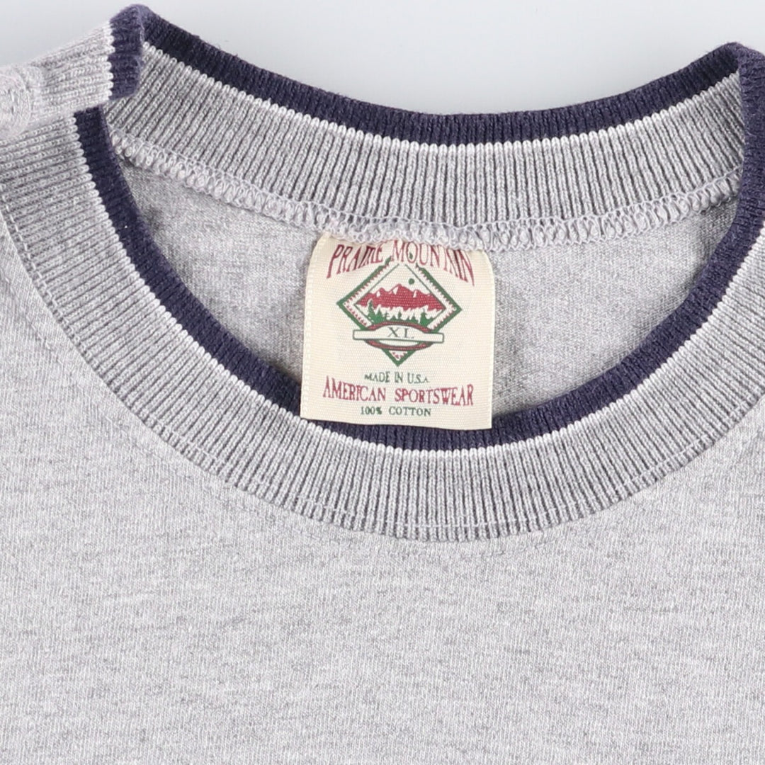 Vintage PRAIRIE MOUNTAIN AMERICAN SPORTSWEAR printed T-shirt, Made in USA, Men's XL cotton gray type Vintage Second Hand