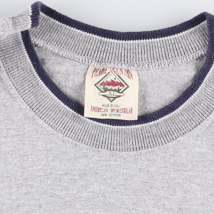 Vintage PRAIRIE MOUNTAIN AMERICAN SPORTSWEAR printed T-shirt, Made in USA, Men's XL cotton gray type Vintage Second Hand
