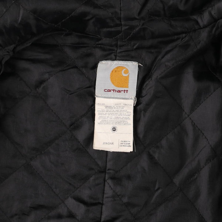 00'S Carhartt Active Jacket, Padded Duck Full Zip Hoodie, Men's XXL cotton black type Vintage Second Hand