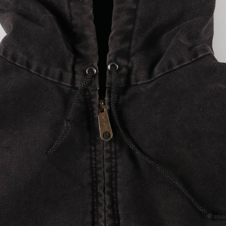 00'S Carhartt Active Jacket, Padded Duck Full Zip Hoodie, Men's XXL cotton black type Vintage Second Hand
