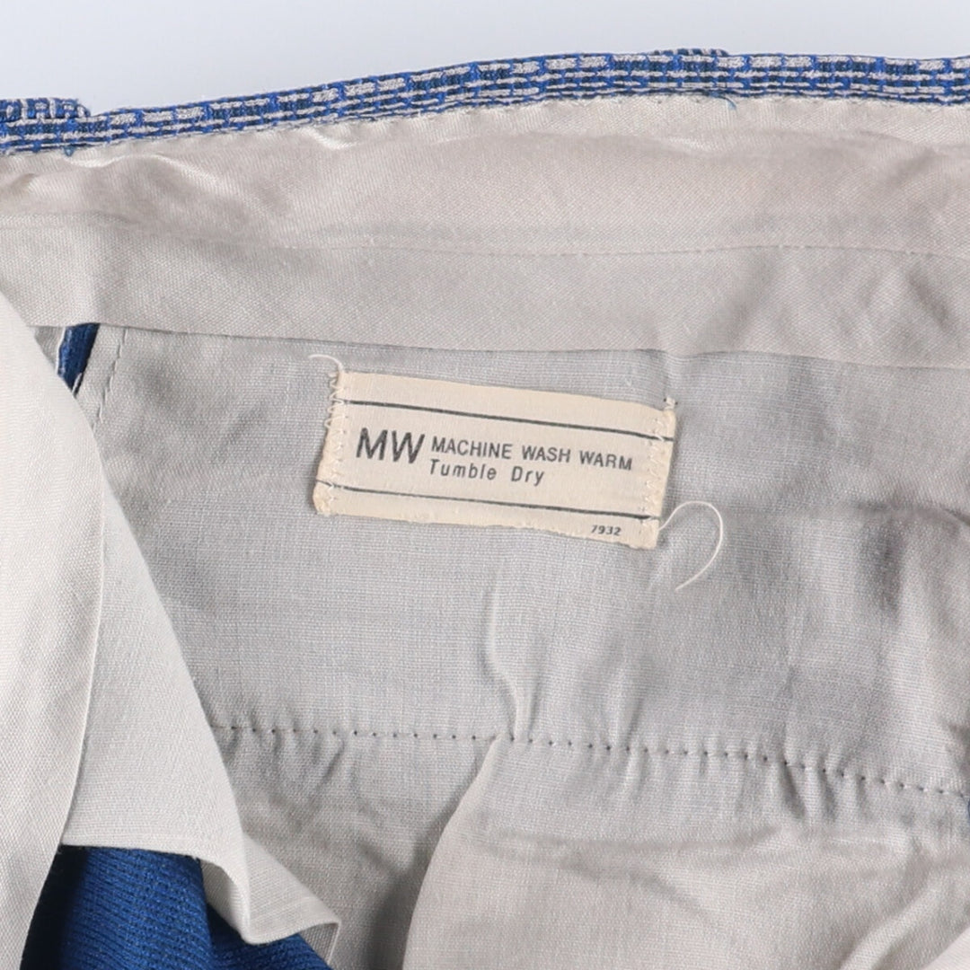 Vintage 1970'S JCPenney all-over print flared pants, men's size W32. unclear blue type Vintage Second Hand