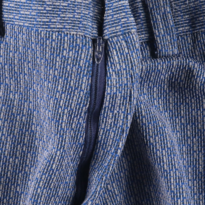 Vintage 1970'S JCPenney all-over print flared pants, men's size W32. unclear blue type Vintage Second Hand