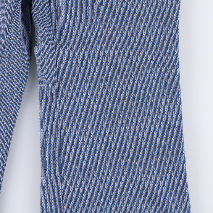 Vintage 1970'S JCPenney all-over print flared pants, men's size W32. unclear blue type Vintage Second Hand
