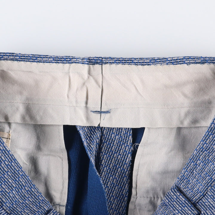 Vintage 1970'S JCPenney all-over print flared pants, men's size W32. unclear blue type Vintage Second Hand