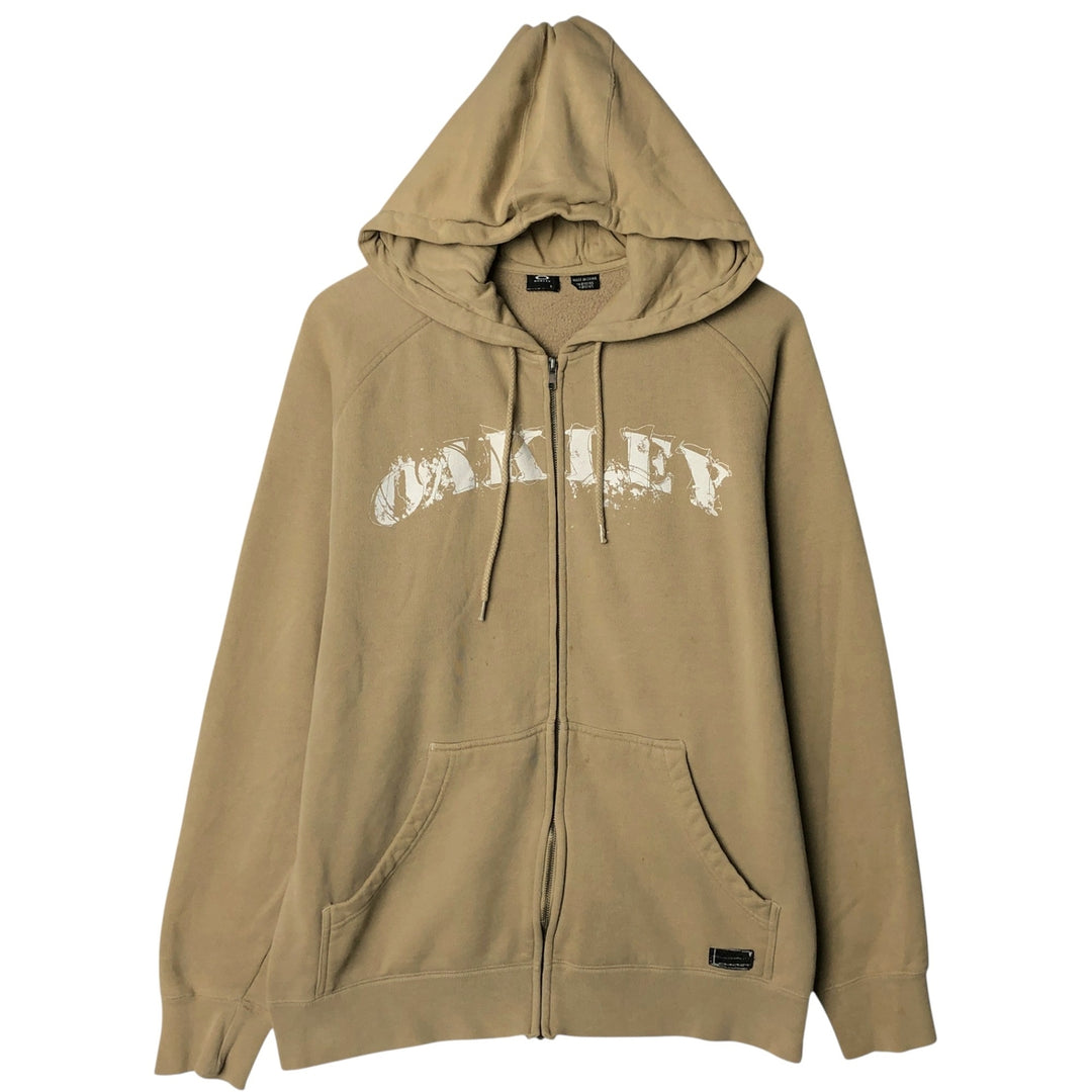 Oakley Sweat Full Zip Hoodie Men's Size L cotton Beige type Vintage Second Hand