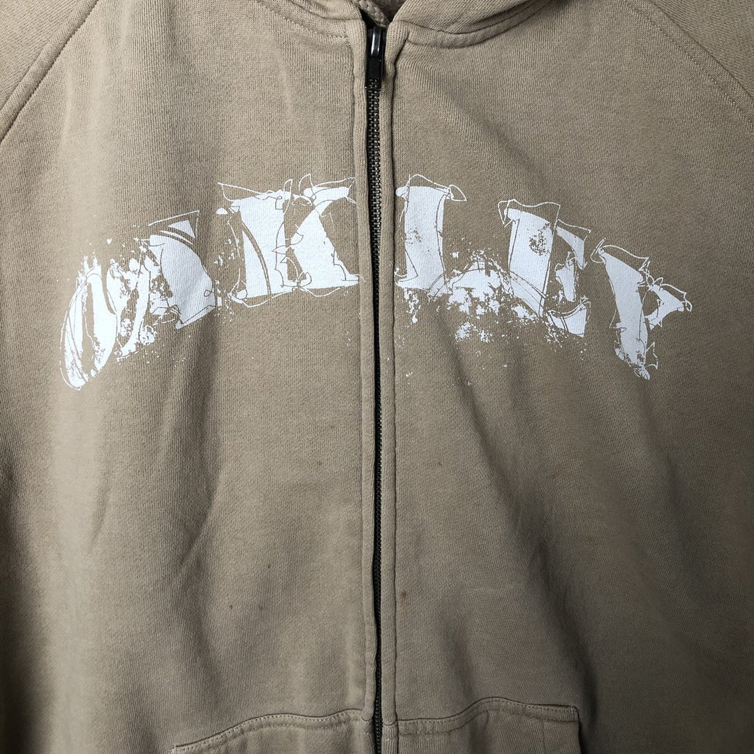 Oakley Sweat Full Zip Hoodie Men's Size L cotton Beige type Vintage Second Hand