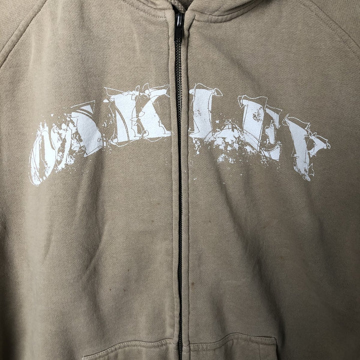 Oakley Sweat Full Zip Hoodie Men's Size L cotton Beige type Vintage Second Hand