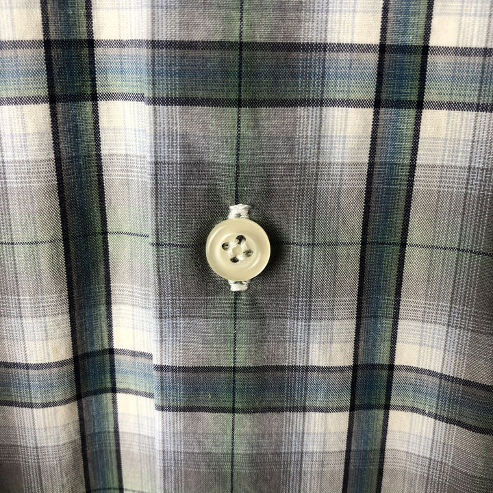 Ralph Lauren long-sleeved hidden button-down check shirt, men's size L cotton Blue type light blue Vintage Second Hand