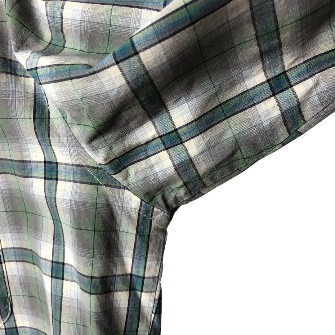 Ralph Lauren long-sleeved hidden button-down check shirt, men's size L cotton Blue type light blue Vintage Second Hand