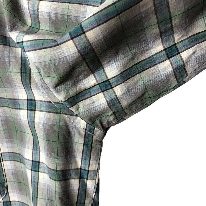 Ralph Lauren long-sleeved hidden button-down check shirt, men's size L cotton Blue type light blue Vintage Second Hand