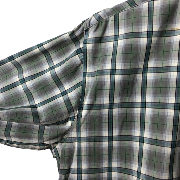 Ralph Lauren long-sleeved hidden button-down check shirt, men's size L cotton Blue type light blue Vintage Second Hand