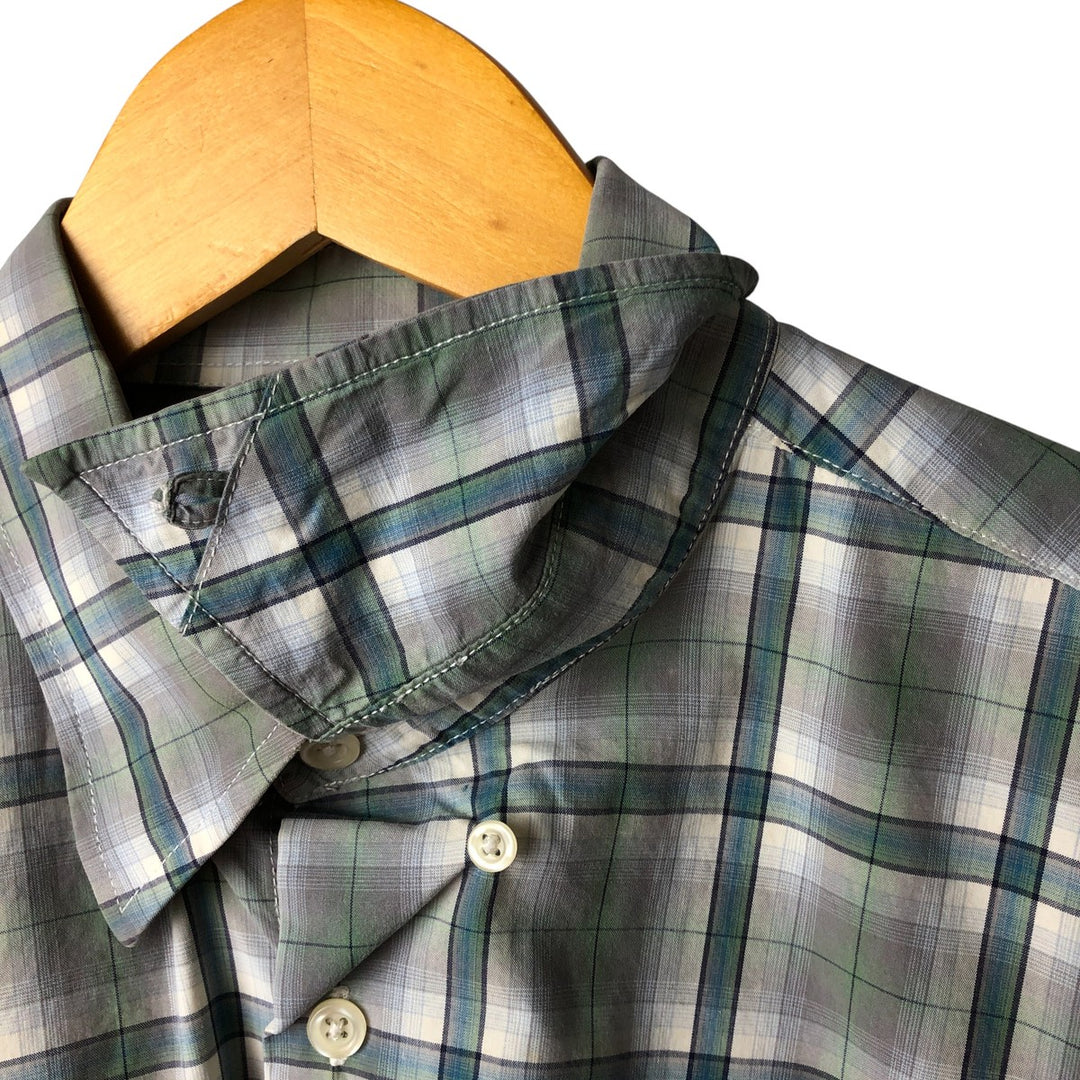 Ralph Lauren long-sleeved hidden button-down check shirt, men's size L cotton Blue type light blue Vintage Second Hand