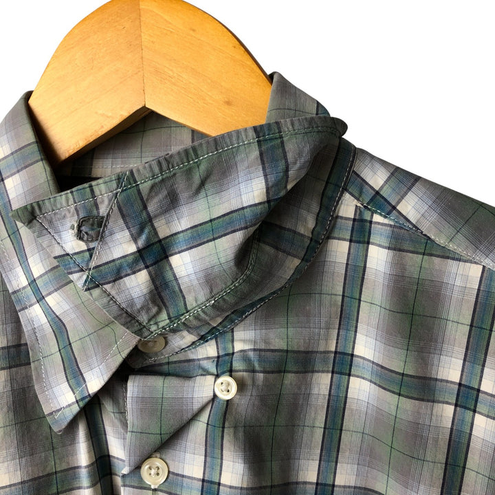 Ralph Lauren long-sleeved hidden button-down check shirt, men's size L cotton Blue type light blue Vintage Second Hand