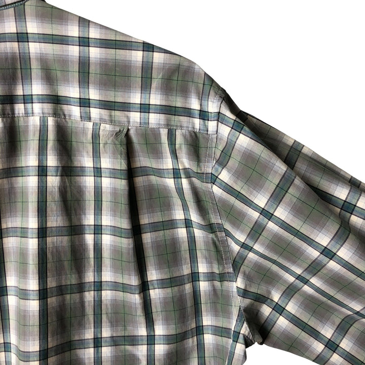 Ralph Lauren long-sleeved hidden button-down check shirt, men's size L cotton Blue type light blue Vintage Second Hand