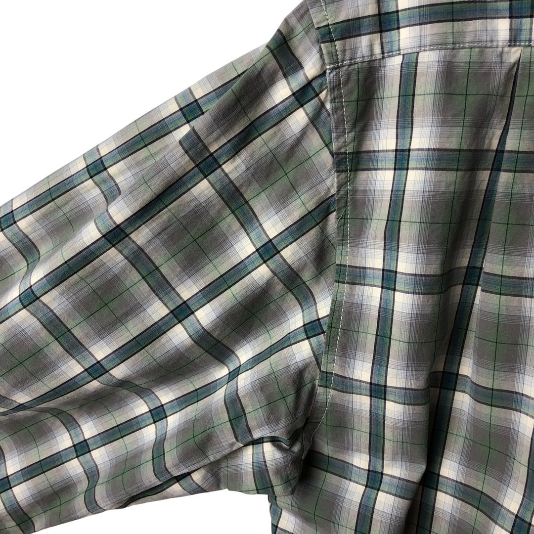 Ralph Lauren long-sleeved hidden button-down check shirt, men's size L cotton Blue type light blue Vintage Second Hand