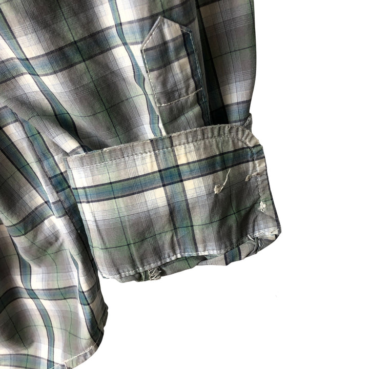 Ralph Lauren long-sleeved hidden button-down check shirt, men's size L cotton Blue type light blue Vintage Second Hand