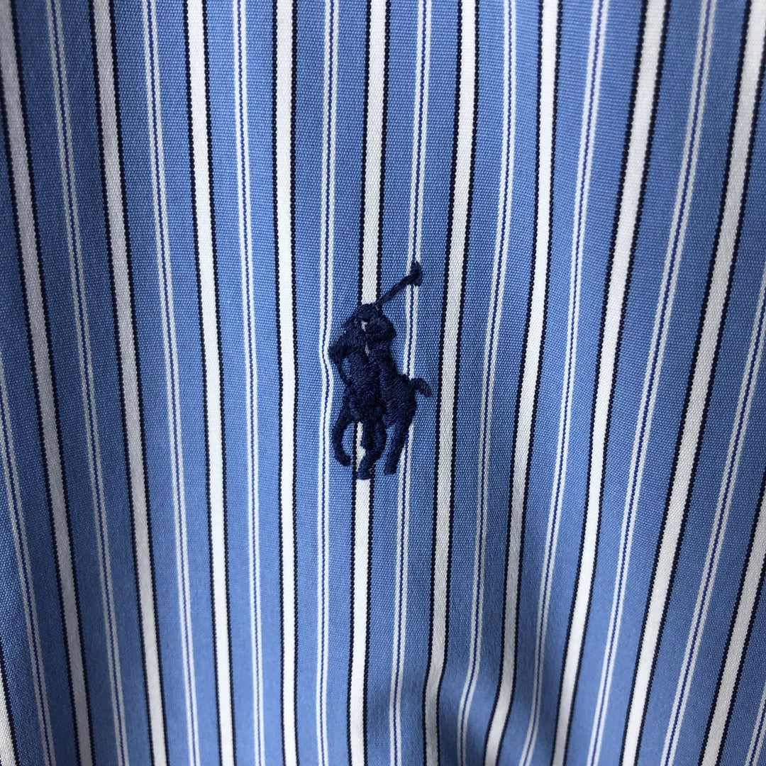 Ralph Lauren Classic Fit Long Sleeve Button Down Striped Shirt Men's XL cotton Blue type light blue Vintage Second Hand