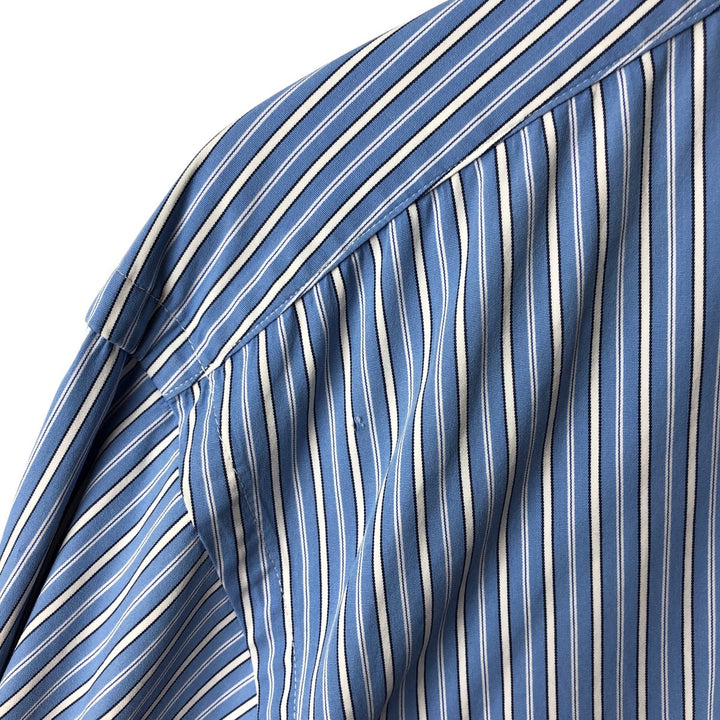 Ralph Lauren Classic Fit Long Sleeve Button Down Striped Shirt Men's XL cotton Blue type light blue Vintage Second Hand