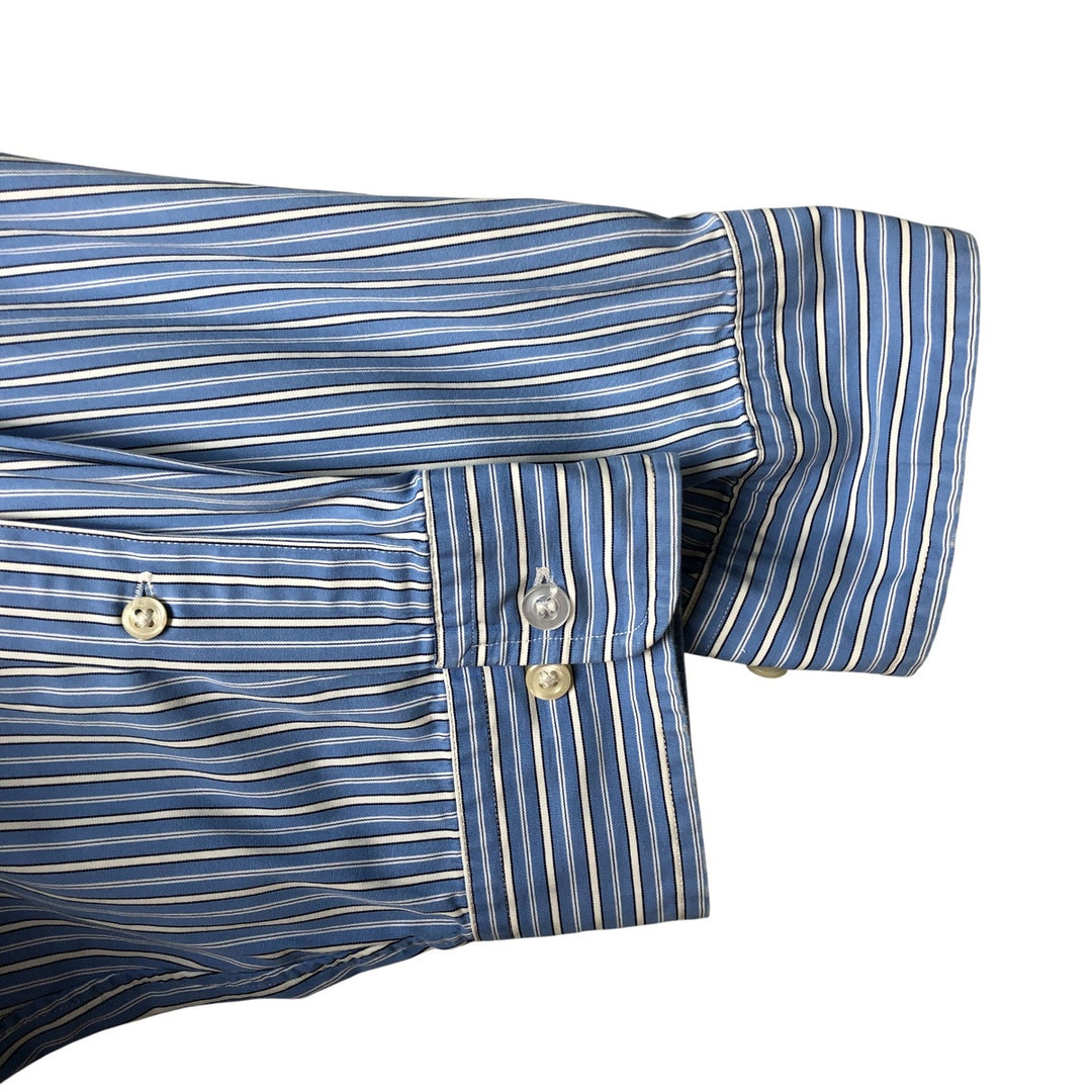 Ralph Lauren Classic Fit Long Sleeve Button Down Striped Shirt Men's XL cotton Blue type light blue Vintage Second Hand