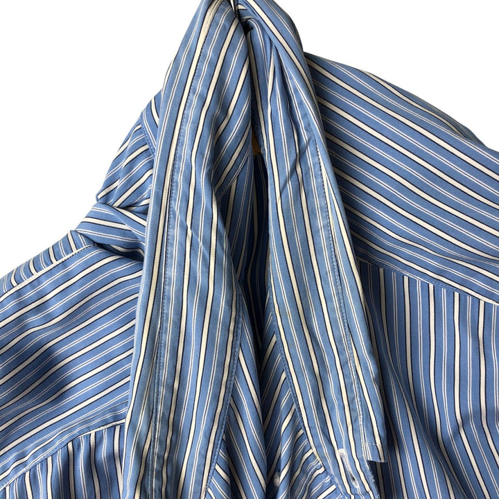 Ralph Lauren Classic Fit Long Sleeve Button Down Striped Shirt Men's XL cotton Blue type light blue Vintage Second Hand