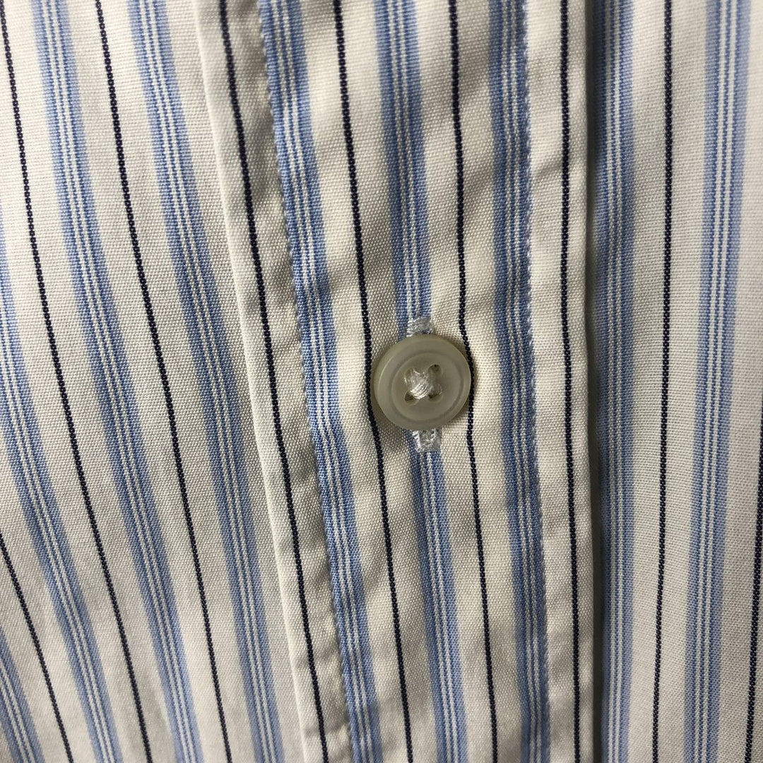 Ralph Lauren long sleeve button down striped shirt, men's XL size cotton Blue type light blue Vintage Second Hand