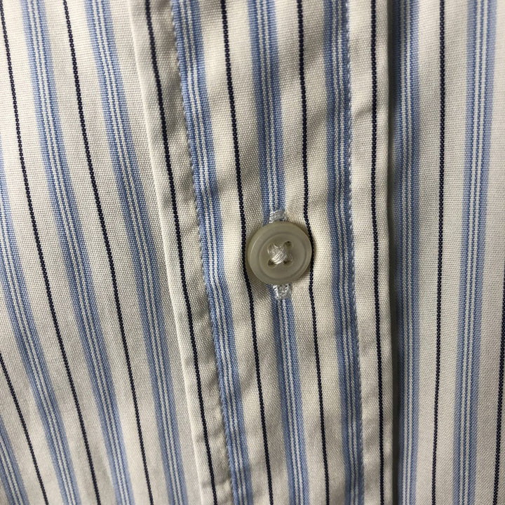 Ralph Lauren long sleeve button down striped shirt, men's XL size cotton Blue type light blue Vintage Second Hand