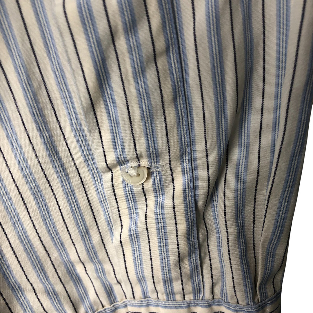 Ralph Lauren long sleeve button down striped shirt, men's XL size cotton Blue type light blue Vintage Second Hand