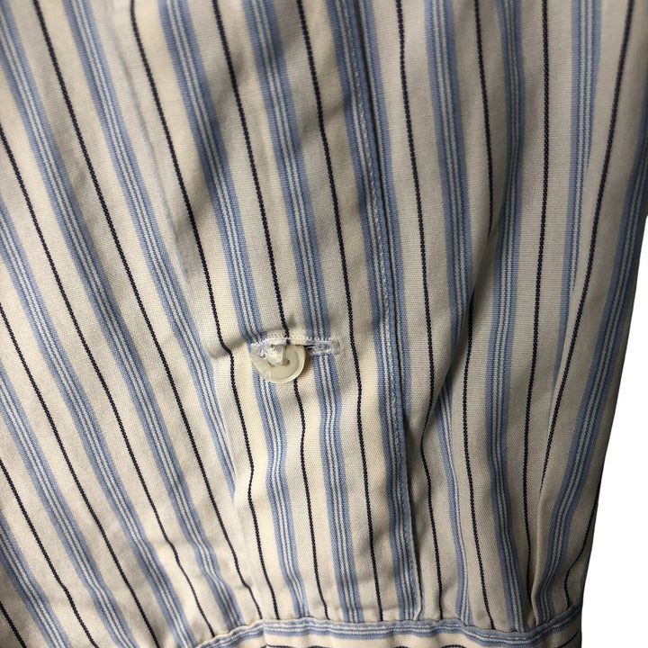Ralph Lauren long sleeve button down striped shirt, men's XL size cotton Blue type light blue Vintage Second Hand
