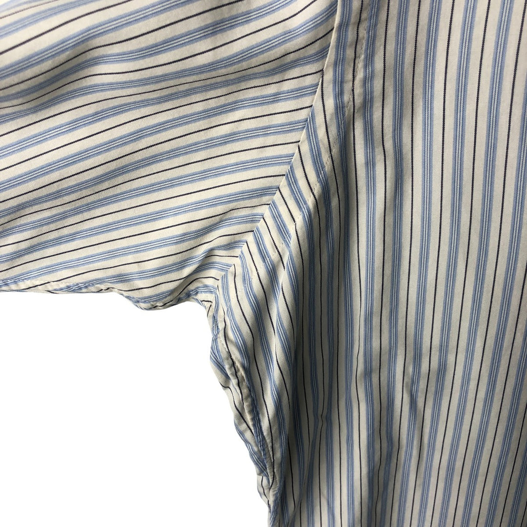 Ralph Lauren long sleeve button down striped shirt, men's XL size cotton Blue type light blue Vintage Second Hand