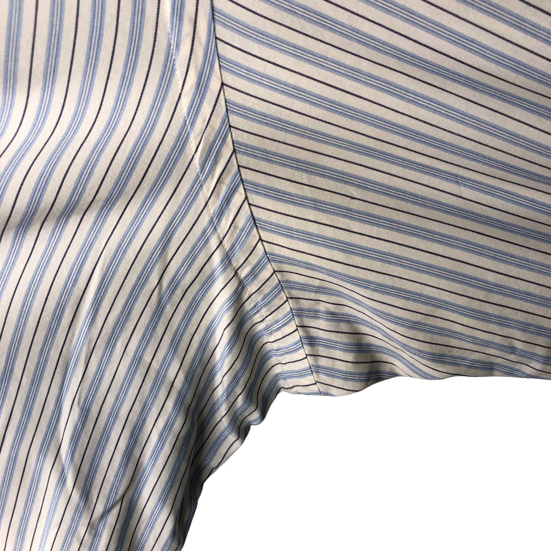 Ralph Lauren long sleeve button down striped shirt, men's XL size cotton Blue type light blue Vintage Second Hand