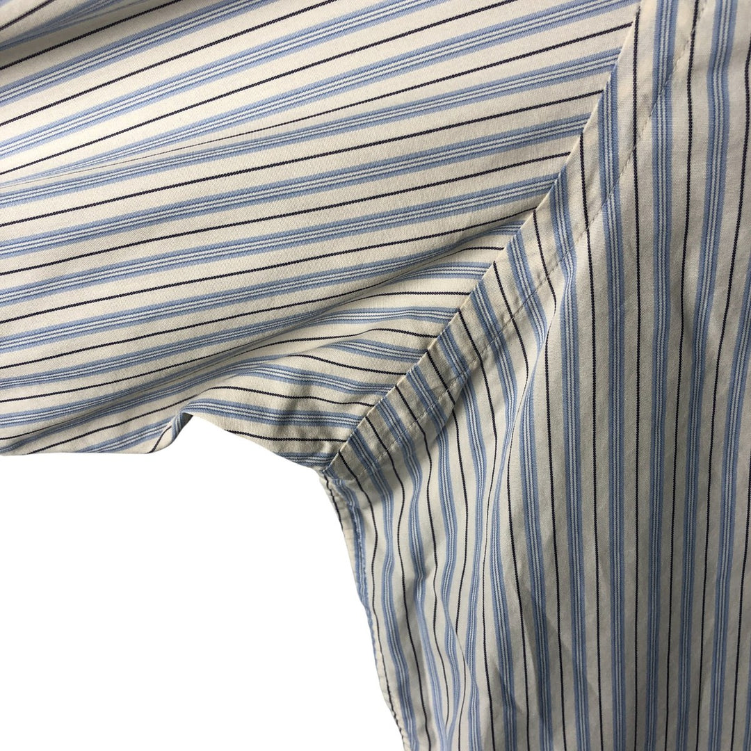 Ralph Lauren long sleeve button down striped shirt, men's XL size cotton Blue type light blue Vintage Second Hand