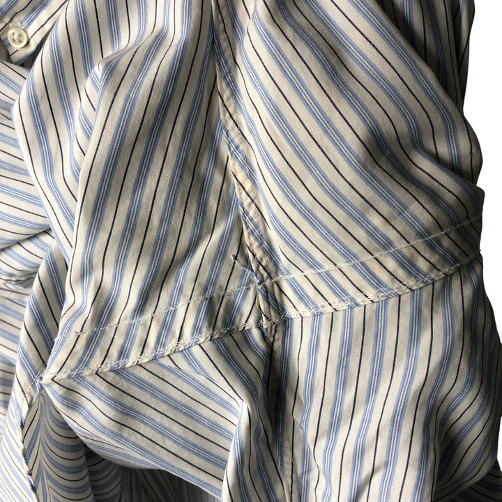 Ralph Lauren long sleeve button down striped shirt, men's XL size cotton Blue type light blue Vintage Second Hand